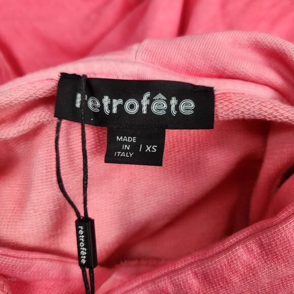 Retrofete Vanessa Hoodie Sweatshirt XS Hot Pink Logo NWT Oversized Fit Pocket - Picture 7 of 9